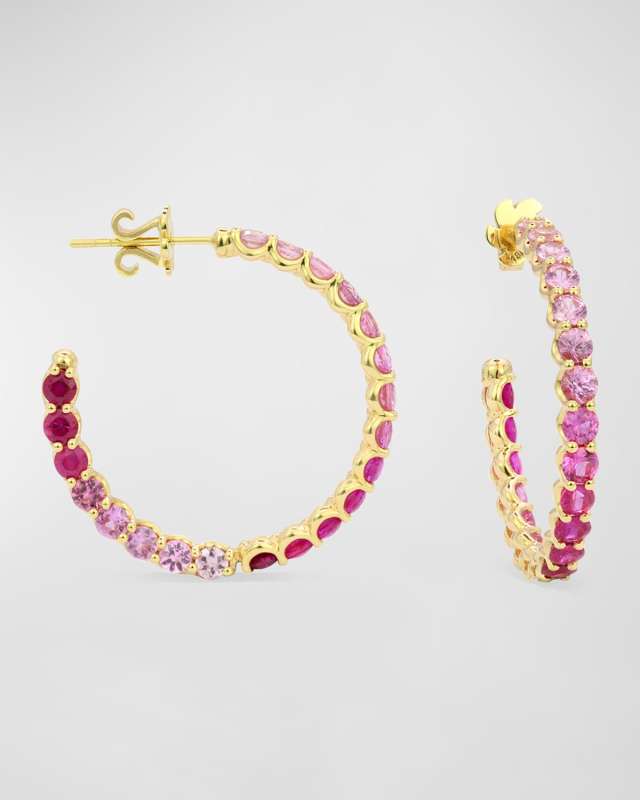The Idol 18K Gemstone Hoop Earrings